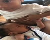 Sweet Brother Tries To Soothe Baby Sister By Breastfeeding